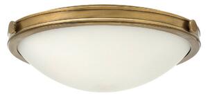 Plafoniera Contemporanea Collier Acciaio Ottone Antico Vetro 3 Luci E27