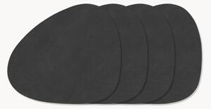 Sottobicchiere dalla forma asimmetrica in pelle Curve 4 pz