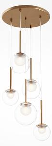 Maytoni Golden lampada a sospensione 5 globi di vetro Basic Form G9 20W ottone IP20