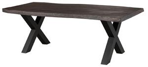 MASSIVMOEBEL24 | FREEFORM 5 tavolo da pranzo in legno di mango - verniciato grigio / gambe in ferro X antracite matt 180x90