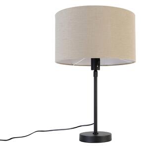 Lampada da tavolo nera orientabile con paralume marrone chiaro 35 cm - Parte