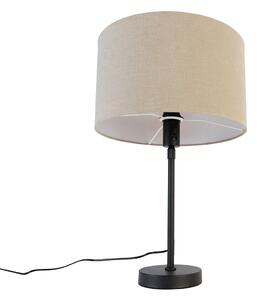 Lampada da tavolo nera orientabile con paralume marrone chiaro 35 cm - Parte
