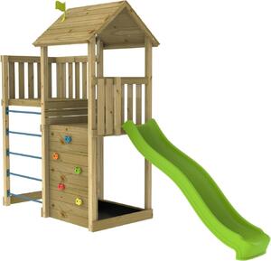 TP Toys Grattacielo 2 Torre da gioco in legno da giardino con scivolo