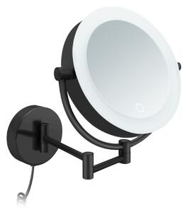 Specchio di cortesia Libaro XXL TOKIO LED specchio d'ingrandimento 5x / 10x montaggio a parete funzione dimmer con cavo autospegnimento nero