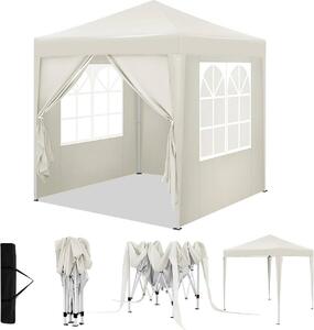 Gazebo WOLTU 2x2 m, con 4 pareti laterali, tendone da festa idrorepellente con protezione UV 50+, beige