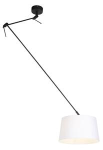 Lampada a sospensione con paralume in lino bianco 35 cm - BLITZ I zwart