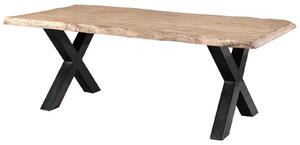 MASSIVMOEBEL24 | FREEFORM 5 tavolo da pranzo in legno di mango - verniciato beige / gambe in ferro X antracite lucido 180x90