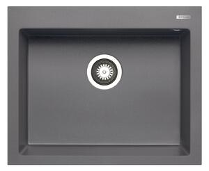 Lavello PYRAMIS ISTROS 61x50 in IRON GREY con comando eccentrico / lavello in granito / lavello in pietra / foro 590 x 480 mm
