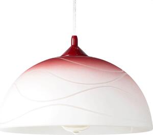 ADANIA Elegante lampada a sospensione in vetro rosso design retrò vetro E27 luminosa lampada a sospensione tavolo da pranzo