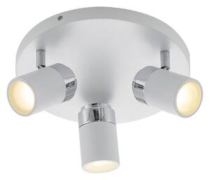 Lindby faretto Kardo, rotondo, 3 luci, bianco, metallo, IP44