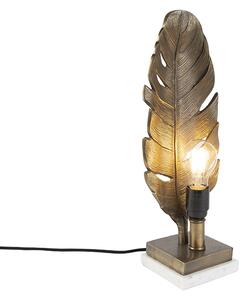 Lampada da tavolo Art Déco bronzo base marmo - LEAF