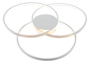 Lindby Plafoniera LED Riley, bianco, metallo, 80 cm, dimmerabile