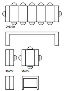 URANIA - consolle allungabile moderna di design cm 90 x 45/95/145/195/245/295 x 76 h