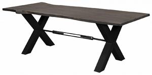 MASSIVMOEBEL24 | tavolo da pranzo in legno di Acacia 200x100x76 grigio scuro laccato IRON LABEL #116