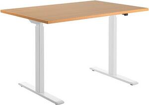 Topstar E-Table scrivania regolabile in altezza faggio rettangolare con gambe a T bianco 160,0 x 80,0 cm