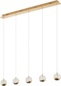 Lucande Hayley Lampada a sospensione LED, 96 cm, 5 colori, oro, vetro