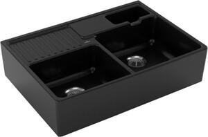 Lavello Villeroy & Boch a doppia vasca 895 x 630 mm funzionamento manuale cromite