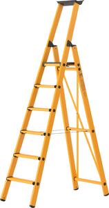 Scala a pioli in vetroresina Hymer con piattaforma, 6 gradini