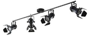 Faretto da soffitto Lindby Tilen, 4 luci, nero, metallo, 125 cm