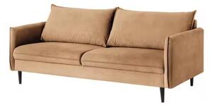 Divano marrone con rivestimento in velluto 203 cm Juli – Ropez