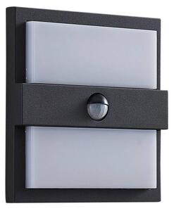 Lucande LED applique da esterno Gylfi, 20 cm, nero, sensore