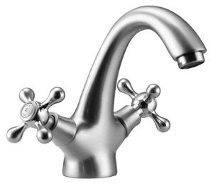 Miscelatore per lavabo classico e nostalgico in acciaio inossidabile, modello Aquanello Heritage Ascot, codice NB-4101-HA