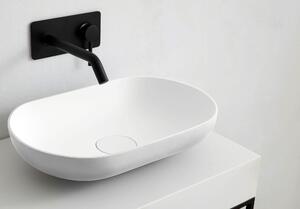 Lavabo da appoggio O-541 - fusione minerale - colore bianco, grigio / bianco selezionabile, colore:bianco opaco