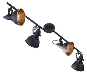 Lindby plafoniera Julin, 85 cm, 4 luci, nero-oro
