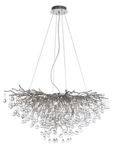 PAUL NEUHAUS ICICLE lampadario in argento, 240 prismi di vetro, G9, 100x50 cm