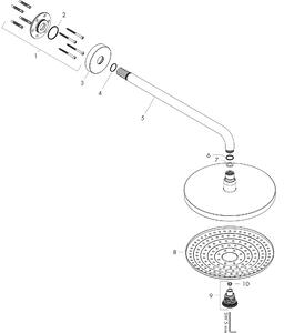 Hansgrohe soffione Raindance Select S 240 2jet 240mm braccio doccia 390mm Bianco / Cromo