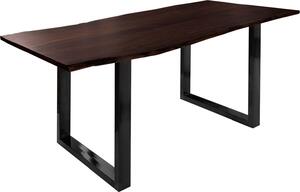 MASSIVMOEBEL24 | FREEFORM 3 Tavolo da pranzo in legno di acacia - laccato marrone /gambe in ferro ferro - antracite lucido 200x100x76