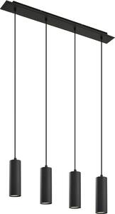 Lindby lampada a sospensione Joffrey, 76 cm, nero, 4 luci, GU10