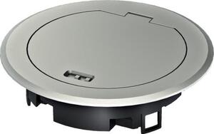 Coperchio ribaltabile in metallo per scatola da impianto R02 argento BSR02MKS hager