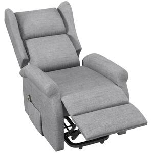 HOMCOM Poltrona alzapersone con supporto elettrico in lino, 2 colori