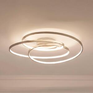 Lindby Lampada da soffitto a LED Joline, Ø 60 cm, colore nichel, metallo