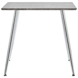 Tavolo da Pranzo Cemento e Argento 80,5x80,5x73 cm in MDF