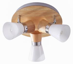 Lindby lampada da soffitto Vivica, Ø 26 cm, cromo/legno, 3 luci