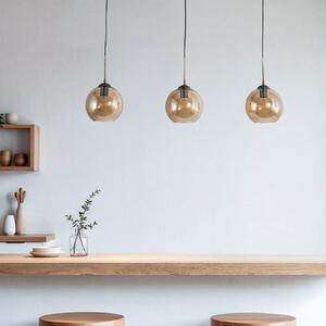 Lampada a sospensione in vetro Sofian Lindby, dimmerabile, Crema / Ambra, Soggiorno / Sala da pranzo, Vetro, Moderno, Lampada a sospensione