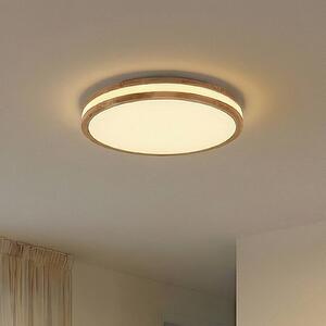 Plafoniera soffitto Emiva Lindby, dimmerabile, Legno chiaro, Soggiorno / Sala da pranzo, Legno, Moderno, Plafoniera