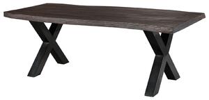 MASSIVMOEBEL24 | FREEFORM 5 tavolo da pranzo in legno di mango - verniciato grigio / gambe in ferro X antracite lucido 220x100
