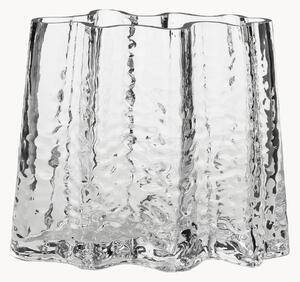 Vaso in vetro soffiato con superficie strutturata Gry, alt. 19 cm