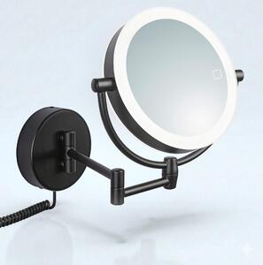 Libaro LED vanity mirror Modena specchio d'ingrandimento (5x / 10x) specchio per il trucco a 360° con dimmer a parete nero