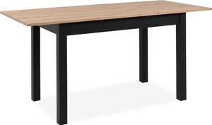 Tavolo da pranzo allungabile 160 cm, rovere Artisan / nero - 120/160 x 76,5 x 70 cm (L x H x P)