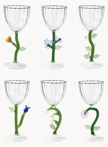 Set 6 bicchieri vino in vetro borosilicato fatti a mano Botanica