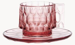 Tazzine da caffè e piattini con motivo strutturato Jellies 4 pz
