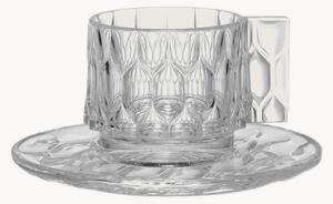 Tazzine da caffè e piattini con motivo strutturato Jellies 4 pz
