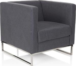 Poltrona lounge BARBADOS in acciaio inox 1 posto grigio scuro