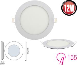 12w slim LED pannello da incasso luce da soffitto pannello da incasso lampada da soffitto rotonda Ø 170 mm bianco freddo
