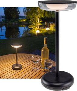 Lampada da tavolo ricaricabile a LED Foco Luz, 2900K, IP44, dimmerabile, 26cm, nero