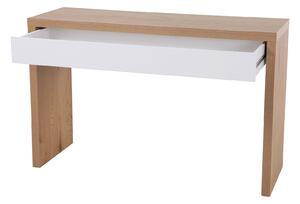 SVITA ANGULAR Scrivania con cassetto e toletta 120x40x76 cm Rovere-Bianco